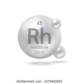 Rhodium Molecule Models Silver Chemical Formulas Stock Vector (Royalty ...