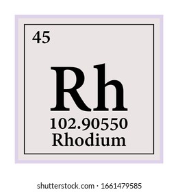 Rhodium Periodic Table of the Elements Vector illustration eps 10.