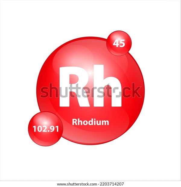 Rhodium Rh Icon Structure Chemical Element Stock Vector (Royalty Free ...