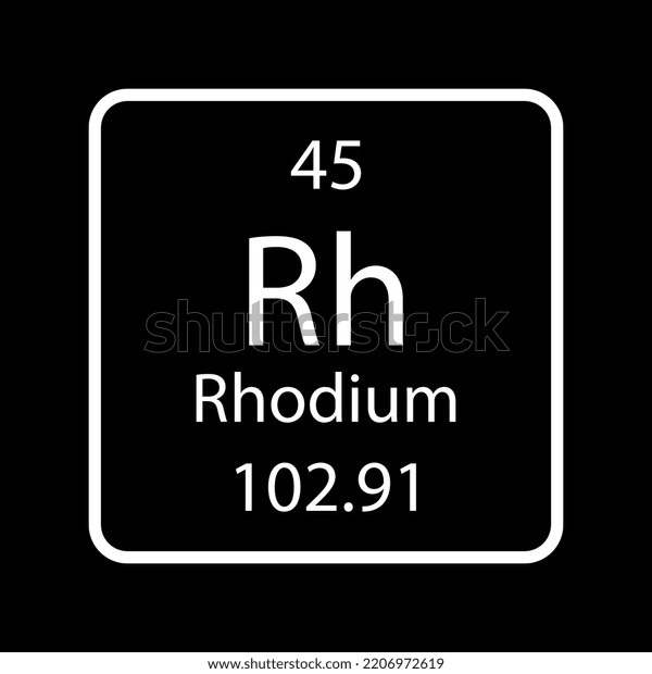 Rhodium Symbol Chemical Element Periodic Table Stock Vector (Royalty ...