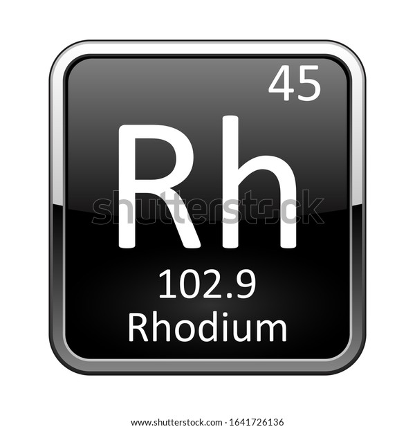 Rhodium Symbolchemical Element Periodic Table On Stock Vector (Royalty ...