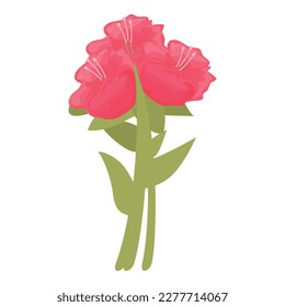 Rhododendron botany icon cartoon vector. Flower plant. Bloom petal