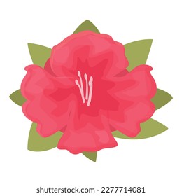 Rhododendron flower icon cartoon vector. Floral plant. Summer flora