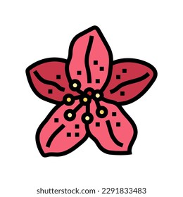 rhododendron flower spring color icon vector. rhododendron flower spring sign. isolated symbol illustration
