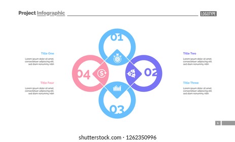 Rhomb chart . Process diagram, cycle graph, layout. Creative concept for infographics, presentation, project, report. Can be used for topics like business, marketing, finance.