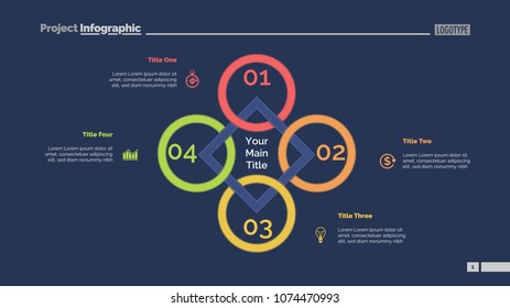 Rhomb diagram. Process chart, cycle graph, layout. Creative concept for infographics, presentation, project, report. Can be used for topics like business, workflow, management.