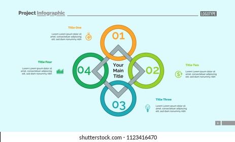 Rhomb diagram. Process chart, cycle graph, layout. Creative concept for infographics, presentation, project, report. Can be used for topics like business, workflow, management.