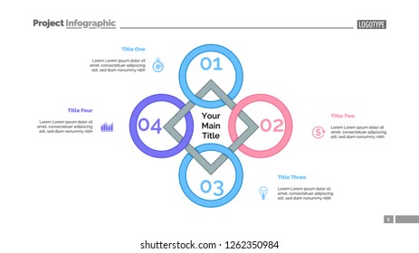 Rhomb diagram. Process chart, cycle graph, layout. Creative concept for infographics, presentation, project, report. Can be used for topics like business, workflow, management.