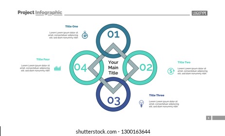 Rhomb diagram. Process chart, cycle graph, layout. Creative concept for infographics, presentation, project, report. Can be used for topics like business, workflow, management.