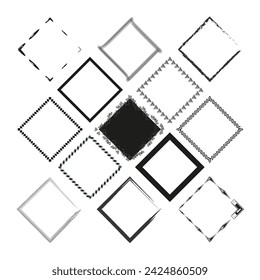 Rhomb frame sketch. Vector illustration. EPS 10.