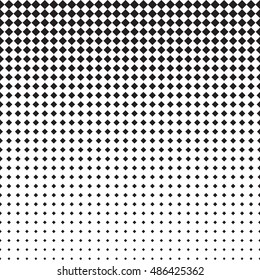 Rhomb halftone pattern with gradient effect. Rhombuses in black and white. Template for backgrounds and stylized textures. Horizontally seamless. Vector eps8 design element.