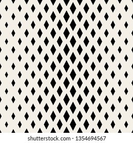 Rhomb halftone seamless pattern with gradient effect. Rhombuses in black and white. Template for backgrounds and stylized textures. Vector design element.