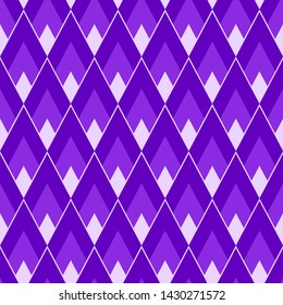 Rhomb pattern in ultraviolet color. Geometric seamless texture in shades of purple colour