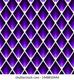 Rhomb pattern in ultraviolet color. Geometric seamless texture in shades of purple colour