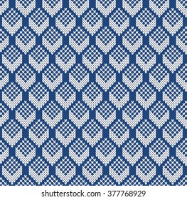 Rhomb Sweater Design. Seamless Knitting Pattern