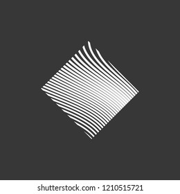 rhomb with white lines gray background vector