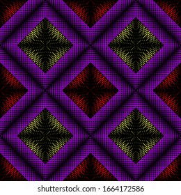 Rhombic Colorful Halftone Seamless pattern. Vector illustration.