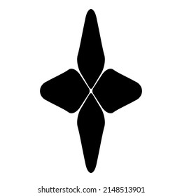 Rhombic Diamond Star Flat Icon Isolated On White Background