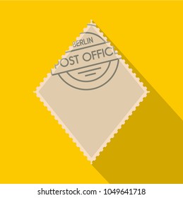 Rhombic postage stamp icon. Flat illustration of rhombic postage stamp vector icon for web