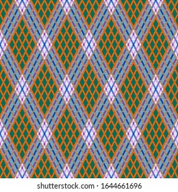 Rhombic seamless illustration pattern as a tartan plaid mainly in various motley colors