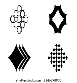 Rhombic_star2 Flat Icon Set Isolated On White Background