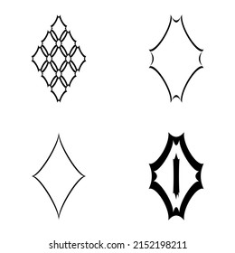 Rhombic_star2 Flat Icon Set Isolated On White Background