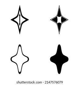 Rhombic_star3 Conjunto De Iconos Planos Aislados En Fondo Blanco