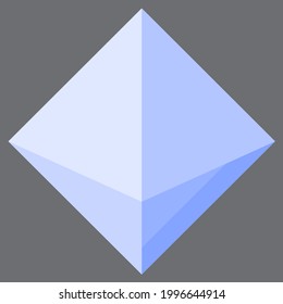 rhombus 3D shape icon front view vector illustration.