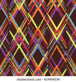 Rhombus abstract tribal vector seamless pattern