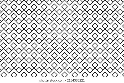 Rhombus abstract vector tile pattern. Black and white pattern. Suitable for design template and element.