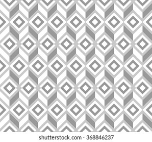 rhombus background. Abstract monochrome seamless pattern. Allover abstract texture. black and white illusion print. 