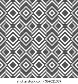 rhombus background. Abstract monochrome seamless pattern. Allover abstract texture. black and white ethnic print. 