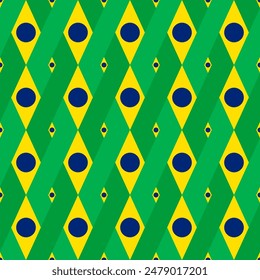 rhombus background. brazil flag pattern. vector illustration