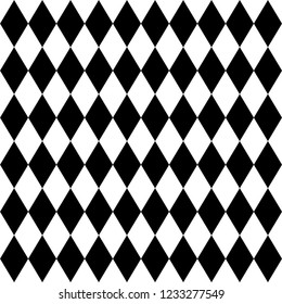 ромб черно-белый геометрический бесшовный рисунок, векторная иллюстрация