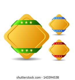 Rhombus blank buttons, vector illustration