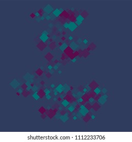 Rhombus blue minimal geometric cover template of isolated elements.Future geometric cover rhombus blue. Used as print, card, backdrop, template, texture, background, wallpaper, banner, border