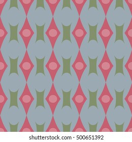 Rhombus and circle pastel seamless pattern. Fashion graphic background design. Abstract texture. Colorful template for prints, textiles, wrapping, wallpaper, website VECTOR illustration