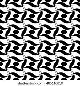 Rhombus and circle seamless pattern. Fashion graphic background design. Modern stylish abstract texture. Monochrome template for prints, textiles, wrapping, wallpaper, website. VECTOR illustration.