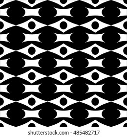Rhombus and circle seamless pattern. Fashion graphic background design. Modern stylish abstract texture. Monochrome template for prints, textiles, wrapping, wallpaper, website. VECTOR illustration.