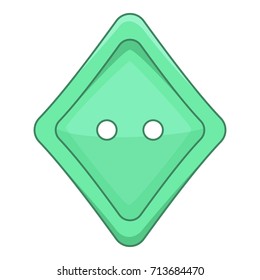 Rhombus cloth button icon. Cartoon illustration of rhombus cloth button vector icon for web