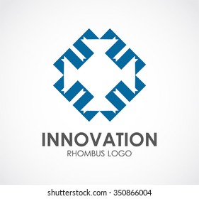 Rhombus of collection line abstract vector and logo design or template innovation business icon of company identity symbol concept
