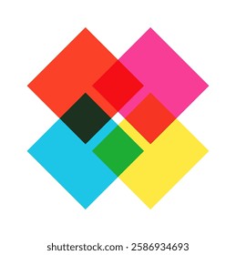 Rhombus composition risograph minimalist geometry