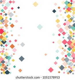 Rhombus confetti minimal geometric cover template of isolated elements.Future geometric cover rhombus confetti. Used as print, card, backdrop, template, texture, background, wallpaper, banner, border