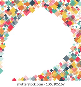 Rhombus confetti minimal geometric cover template of isolated elements.Future geometric cover rhombus confetti. Used as print, card, backdrop, template, texture, background, wallpaper, banner, border