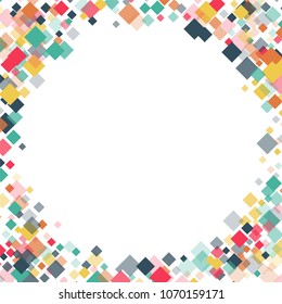 Rhombus confetti minimal geometric cover template of isolated elements.Future geometric cover rhombus confetti. Used as print, card, backdrop, template, texture, background, wallpaper, banner, border