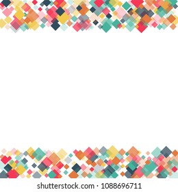 Rhombus confetti minimal geometric cover template of isolated elements.Future geometric cover rhombus confetti. Used as print, card, backdrop, template, texture, background, wallpaper, banner, border