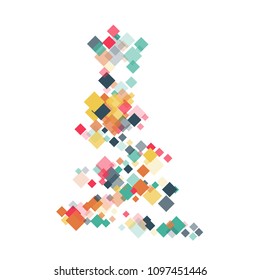 Rhombus confetti minimal geometric cover template of isolated elements.Future geometric cover rhombus confetti. Used as print, card, backdrop, template, texture, background, wallpaper, banner, border