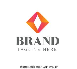 Rhombus connection ribbon square abstract vector logo design. Creative arrow icon, colorful shape vector. Company identity for business technology, digital, finance investment, education, construction