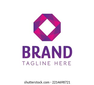 Rhombus connection ribbon square abstract vector logo design. Creative arrow icon, colorful shape vector. Company identity for business technology, digital, finance investment, education, construction