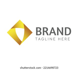 Rhombus connection ribbon square abstract vector logo design. Creative arrow icon, colorful shape vector. Company identity for business technology, digital, finance investment, education, construction